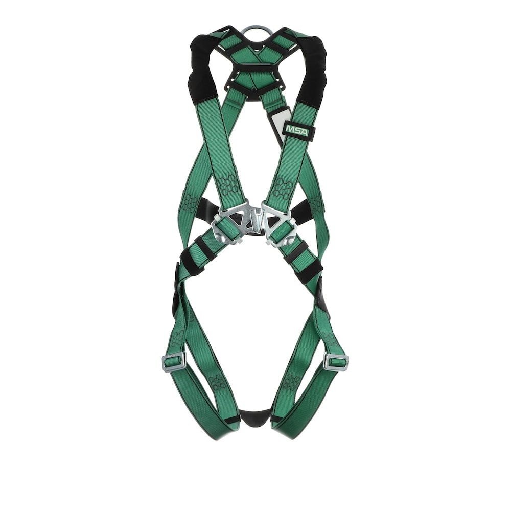 V-FORM Fall Protection Harness, Stainless Steel Hardware, Back D-Ring, Qwik-Fit Leg Straps