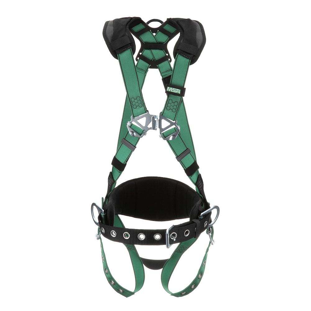 V-FORM Construction Fall Protection Harness, Back & Hip D-Ring, Tongue Buckle Leg Straps, Shoulder Padding