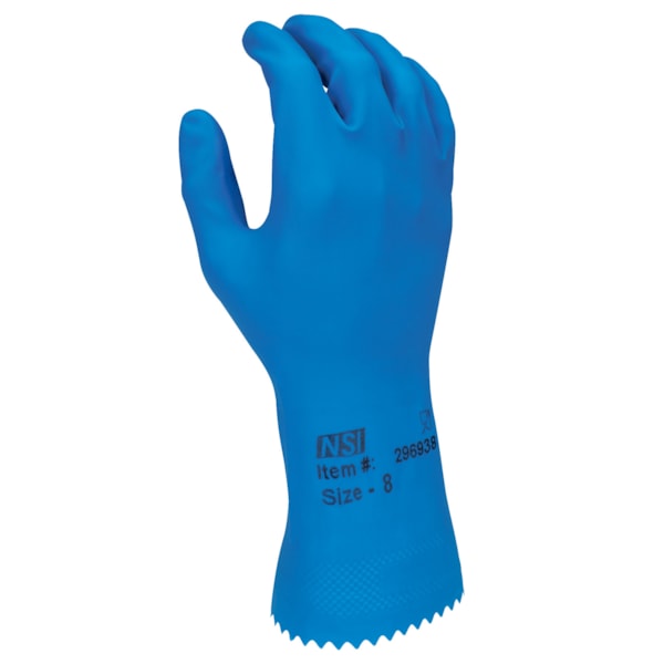 13 mil Unlined 12" Blue Natural Latex Gloves 12 Pair
