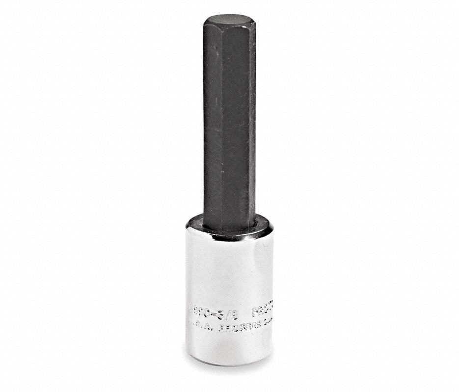 Drive Hex Bit Socket, 3/8", 3/16"