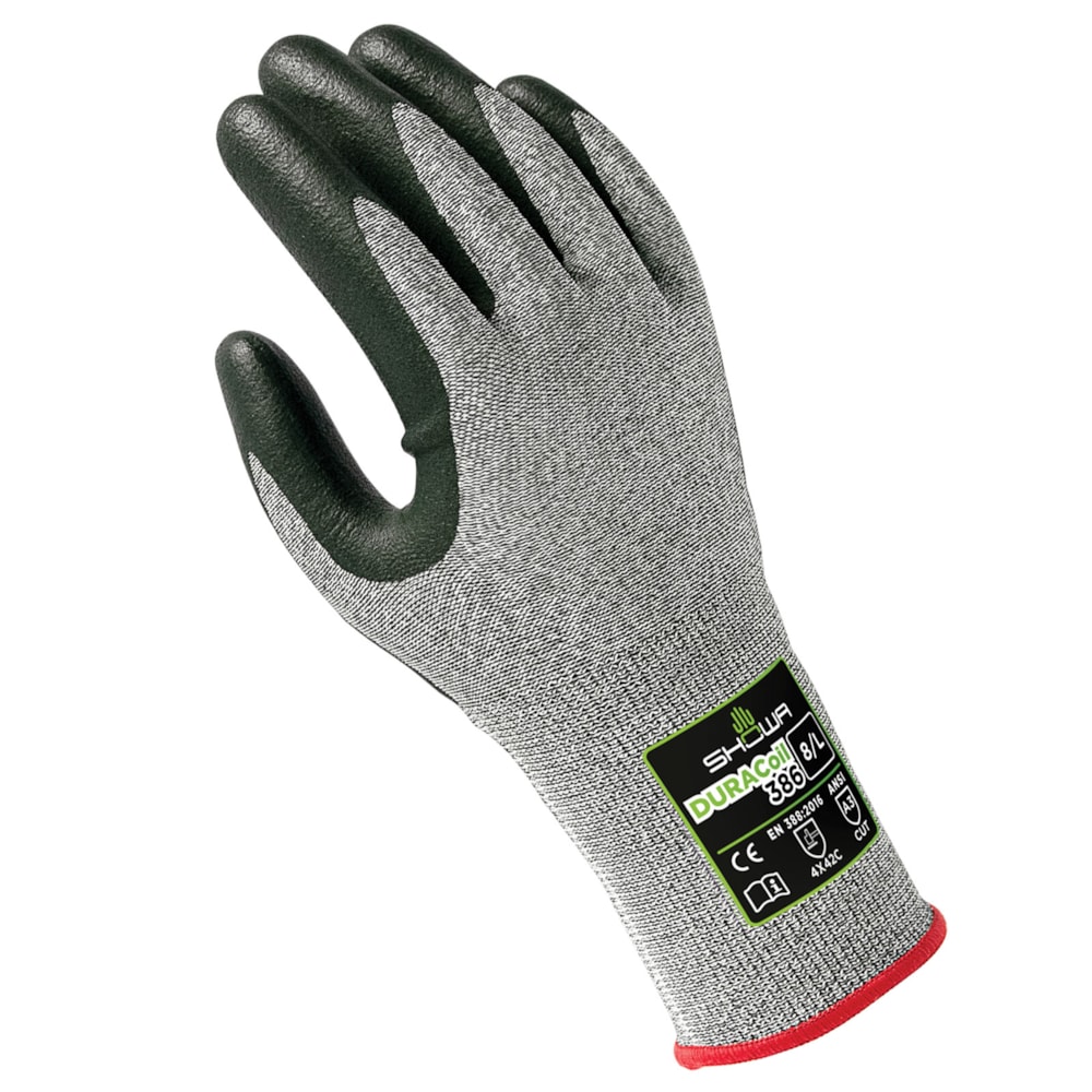 Foam Nitrile Palm Coated HPPE Reinforced DURACoil Knit Level A3 Cut Resistant Gloves