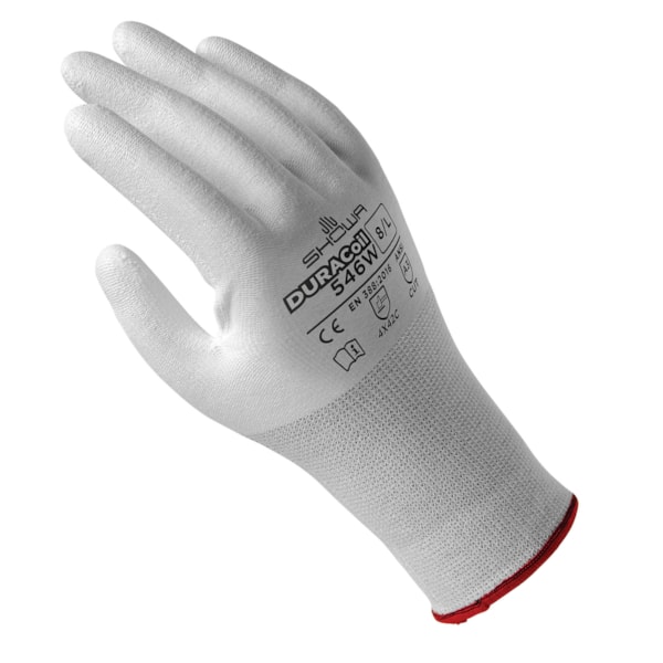 White Foam Polyurethane Palm Coated HPPE Reinforced DURACoil Knit Level A3 Cut Resistant Gloves