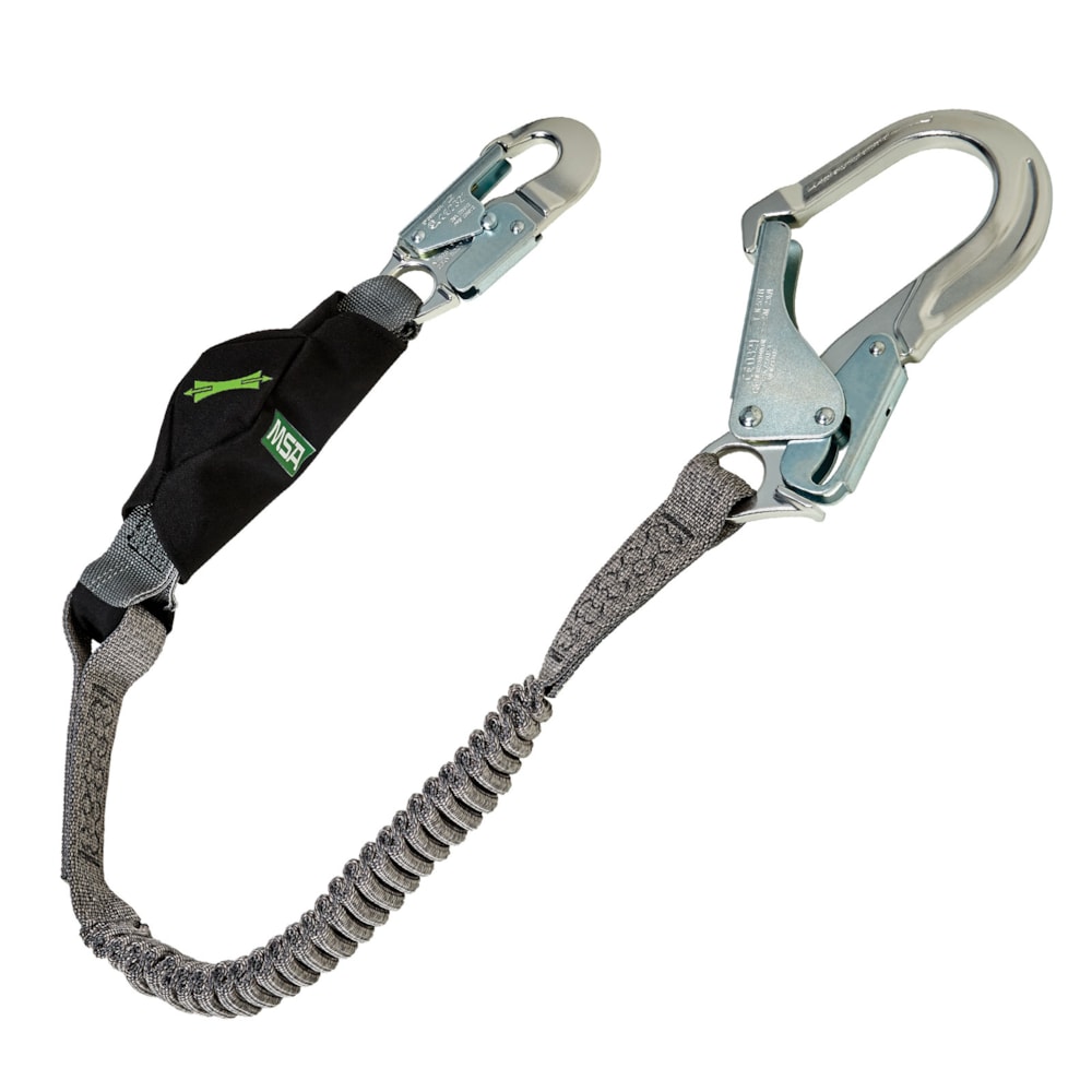 V-Series Stretch Single-Leg Energy Absorbing Lanyard, 6',36Cl Large Snaphooks