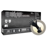 Midknight™ 4.7 mil Powder-Free 9.5" Black Nitrile Exam Gloves, 100/Box thumbnail 4