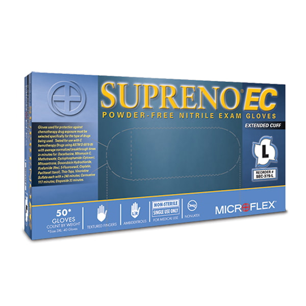 Supreno EC 7.9 mil Powder-Free 11.6" Nitrile Exam Gloves, 50/Box