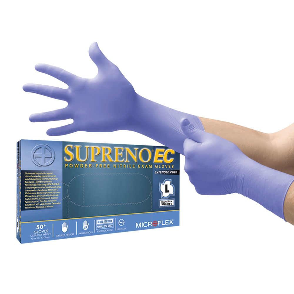 Supreno EC 7.9 mil Powder-Free 11.6" Nitrile Exam Gloves, 50/Box