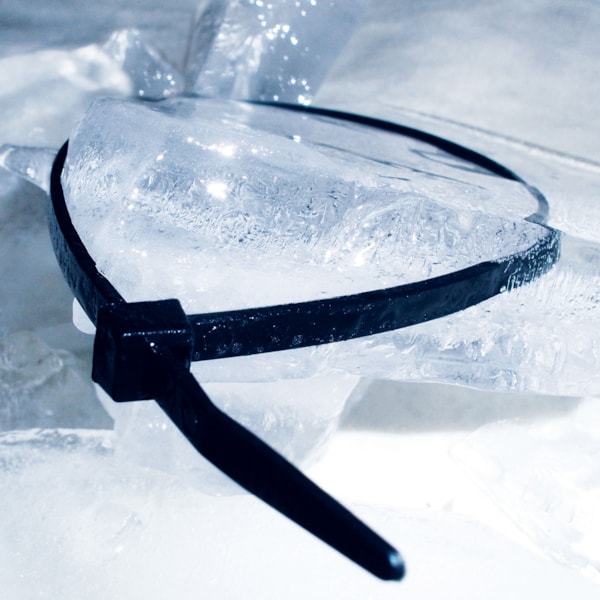 7" Cold Weather UV Black Nylon 50 lb. Zip Ties, 100/Pack