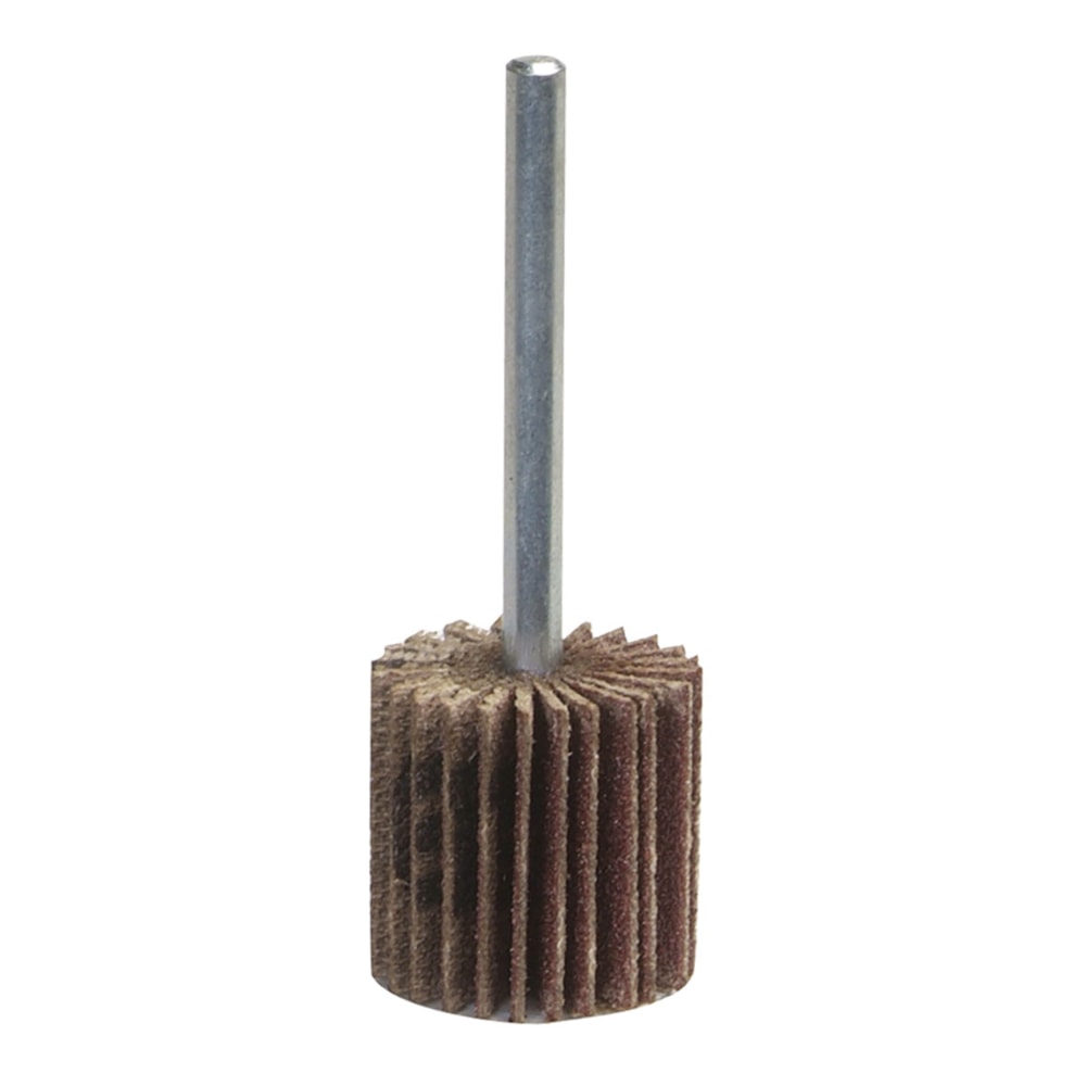 Merit Super Finish 3" Dia. x 1/2"W 1/4" Steel Shank AO P60 Coarse Grit Abrasive Mini Flap Wheel