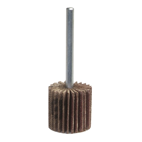 Merit Super Finish 3" Dia. x 1/2"W 1/4" Steel Shank AO P60 Coarse Grit Abrasive Mini Flap Wheel