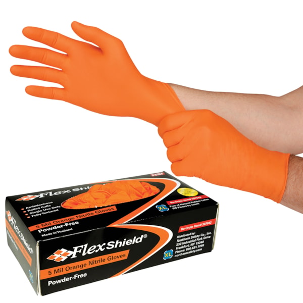 Industrial Grade Nitrile 5 mil Powder-Free 9.5" Disposable Gloves, 100/Box