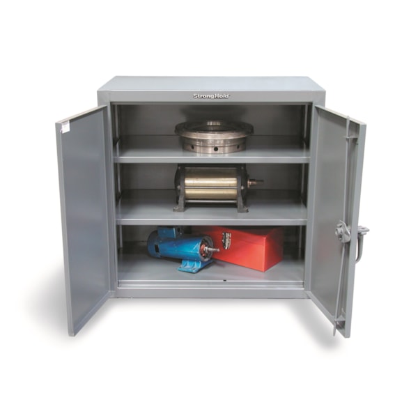 Heavy-Duty All-Welded 2-Shelf Industrial Counter Height Cabinet, 36"W x 20"D x 36"H