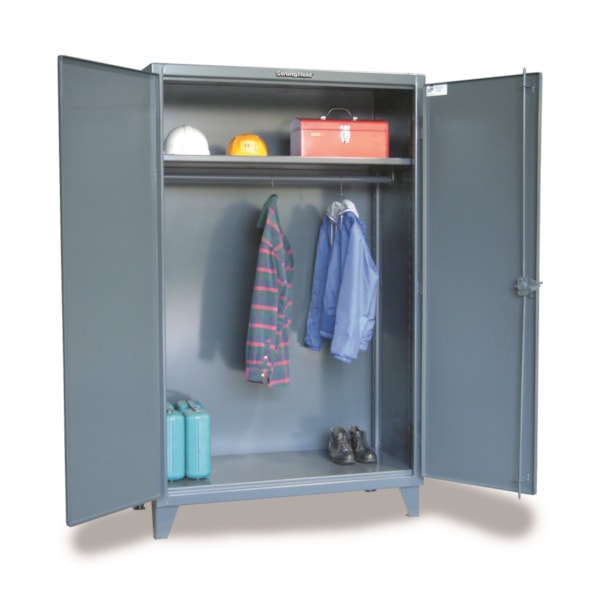 Heavy-Duty All-Welded 1-Shelf Industrial Uniform Cabinet with Full-Width Hanging Rod, 36"W x 24"D x 72"H