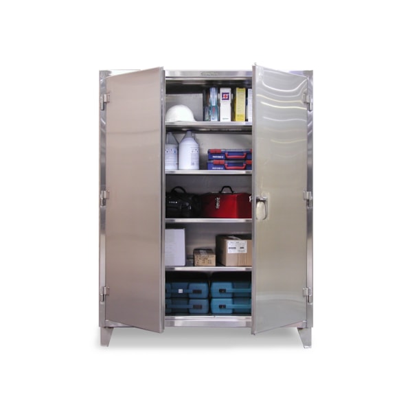 Heavy-Duty All-Welded 4-Shelf Stainless Steel Industrial Cabinet, 48"W x 24"D x 72"H