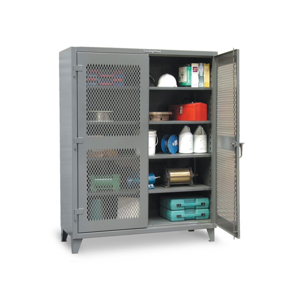 Heavy-Duty All-Welded 4-Shelf Ventilated Industrial Storage Cabinet, 48"W x 24"D x 72"H