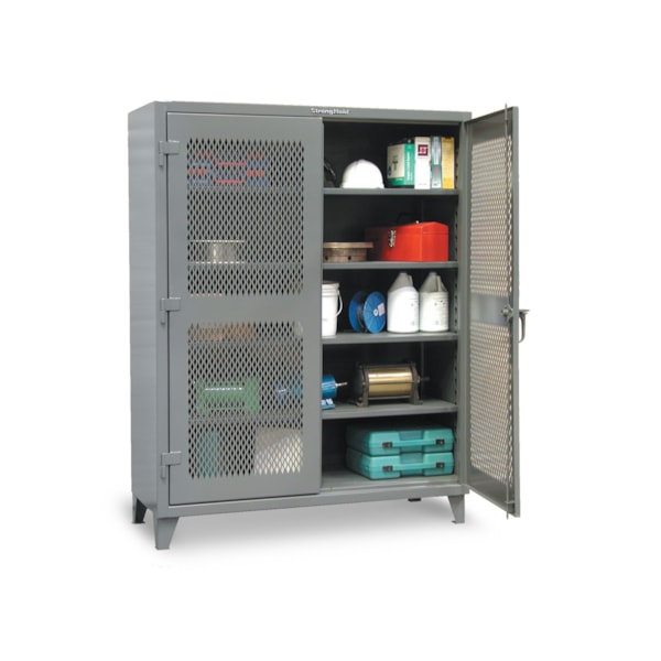 Heavy-Duty All-Welded 4-Shelf Ventilated Industrial Storage Cabinet, 48"W x 24"D x 72"H