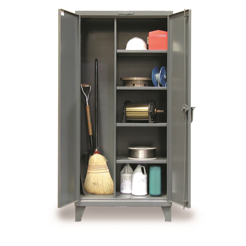 Heavy-Duty All-Welded 4-Shelf Janitorial Storage Cabinet, 60"W x 24"D x 72"H