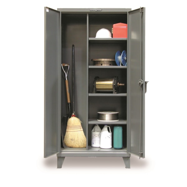 Heavy-Duty All-Welded 4-Shelf Janitorial Storage Cabinet, 60"W x 24"D x 72"H
