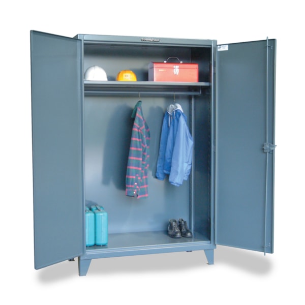 Heavy-Duty All-Welded 1-Shelf Industrial Uniform Cabinet with Full-Width Hanging Rod, 60"W x 24"D x 72"H