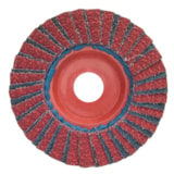 Red Heat® R961 4 1/2" Dia. 7/8" Arbor Medium CA P120 Grit Type 27 Center Mount Plastic Flat Flap Disc thumbnail 2