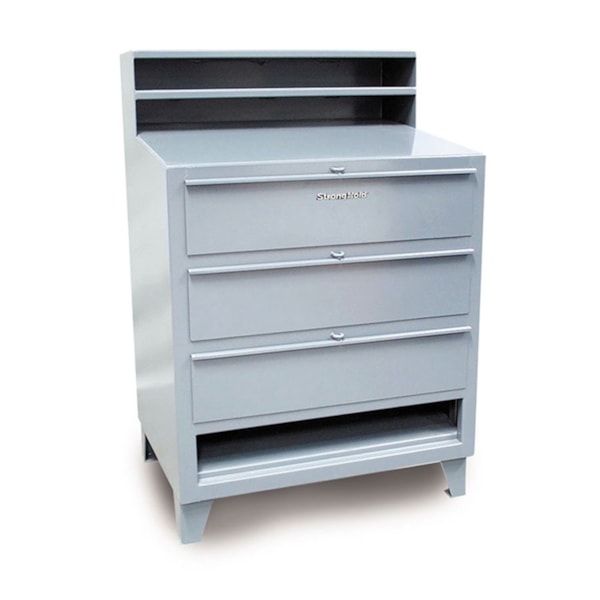 36"W x 28"D x 42"H Industrial 3-Drawer Shop Desk