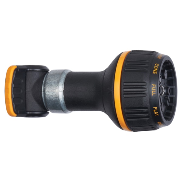 XT 10-Pattern Thumb Control Heavyweight Metal Water Hose Spray Nozzle