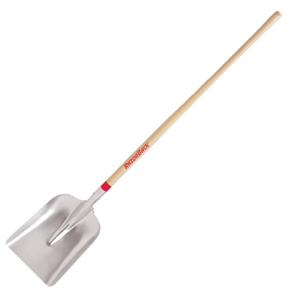 General Purpose 46" Wood Handle Aluminum Scoop Shovel