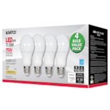 75W Replacement A19 LED Lamp, Non-Dimmable, 11.5W, 5000K, 120V, 4PK thumbnail 2