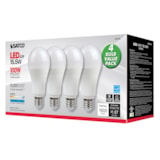100W Replacement A19 LED Lamp, Non-Dimmable, 15W, 5000K, 120V, 4PK thumbnail 2