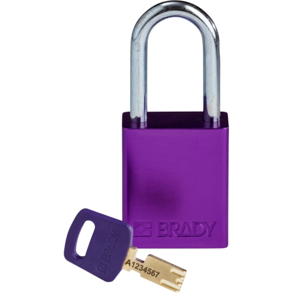 SafeKey Lockout Padlock Aluminum 1.5" Steel Shackle Keyed Different