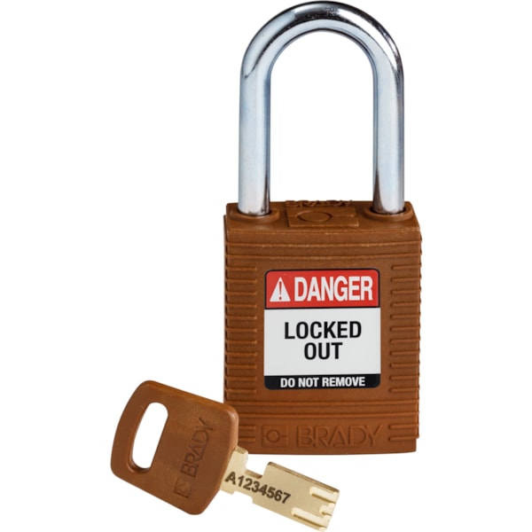 SafeKey Lockout Padlock Nylon 1.5" Steel Shackle Keyed Different