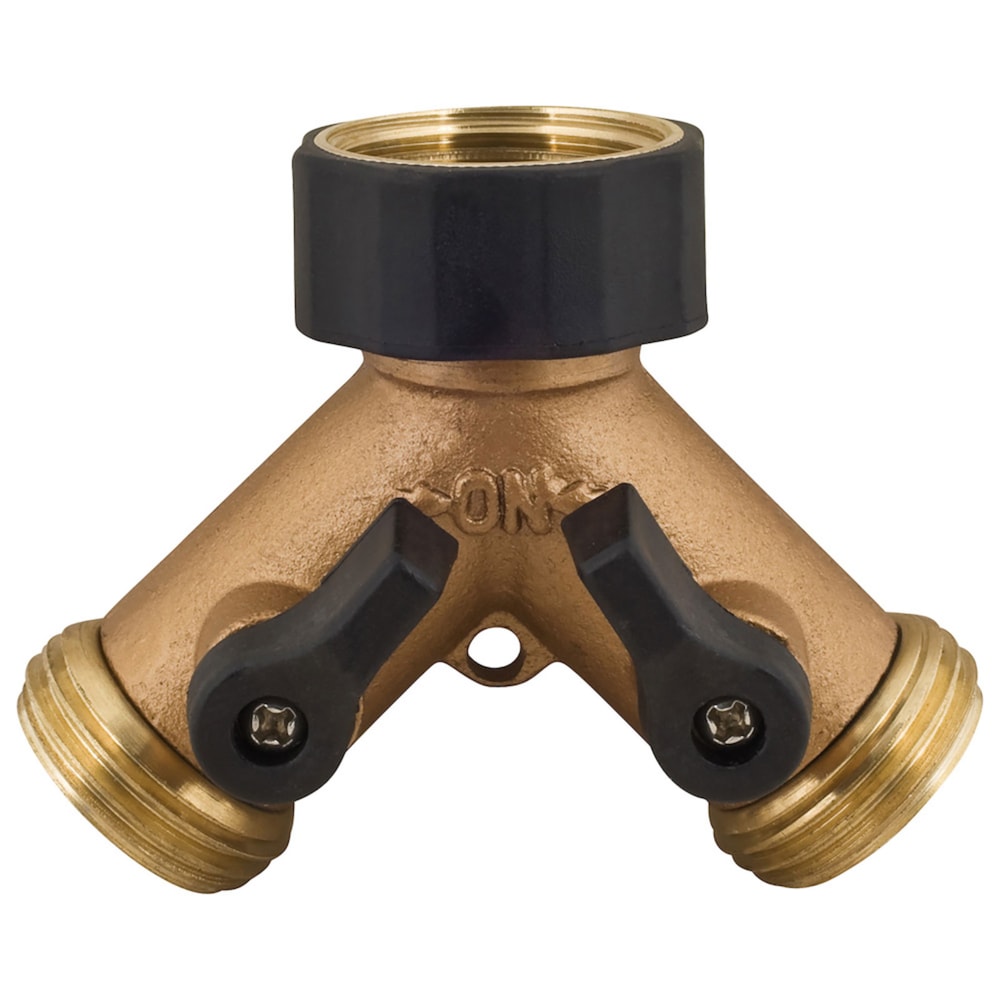 Metal 2-Way 3/4" Garden Hose Connector Valve