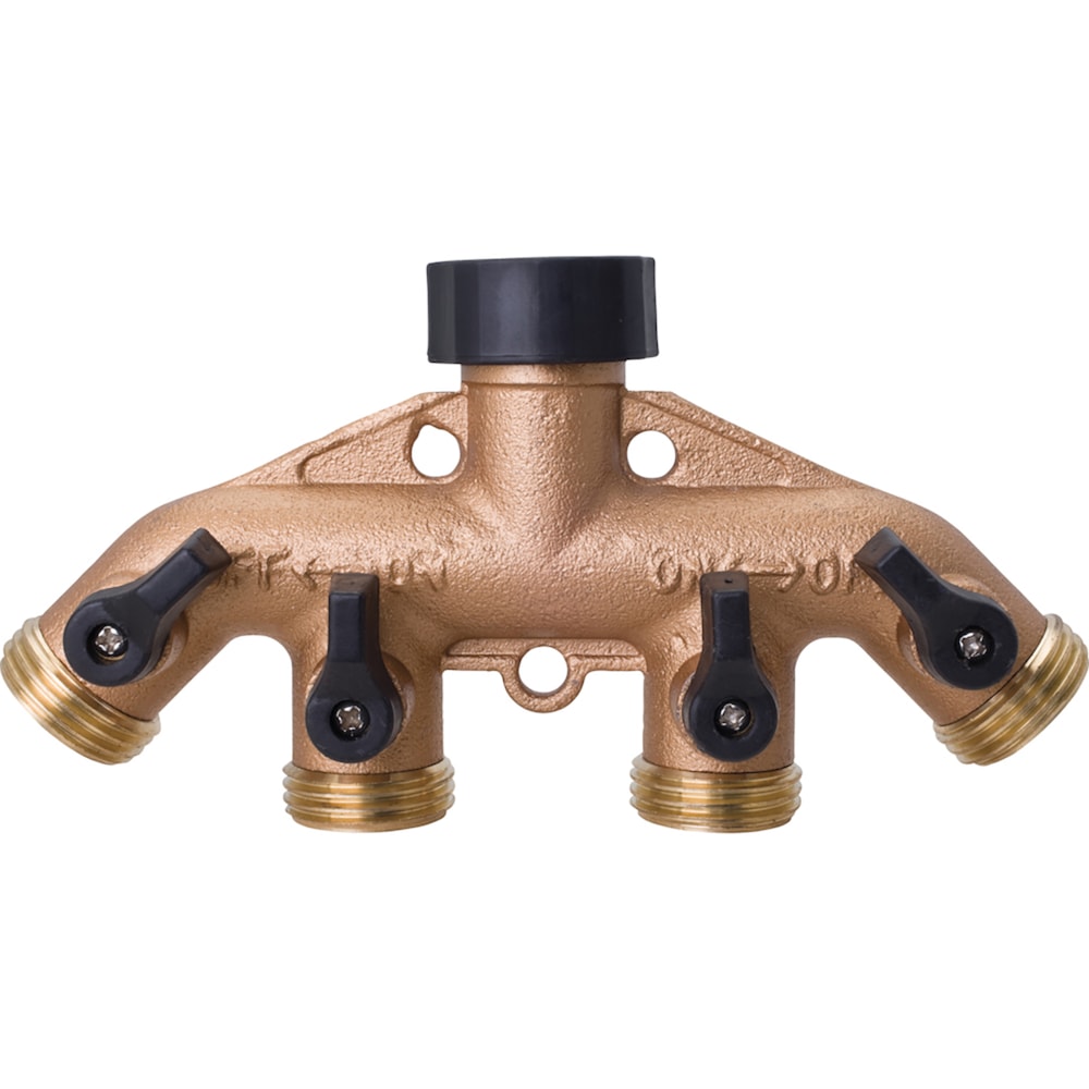 Metal 4-Way Garden Hose Connector Valve