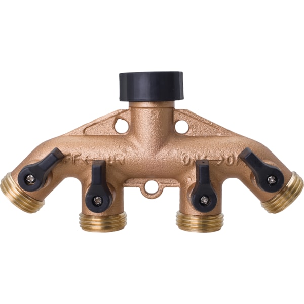 Metal 4-Way Garden Hose Connector Valve