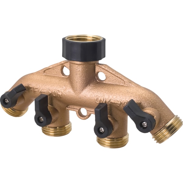Metal 4-Way Garden Hose Connector Valve