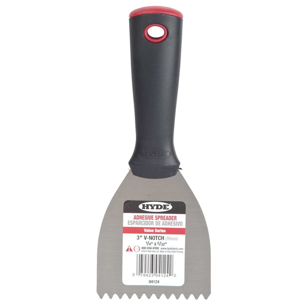 3" Value Series™ Steel 1/4" x 5/32" V-Notch Adhesive Spreader