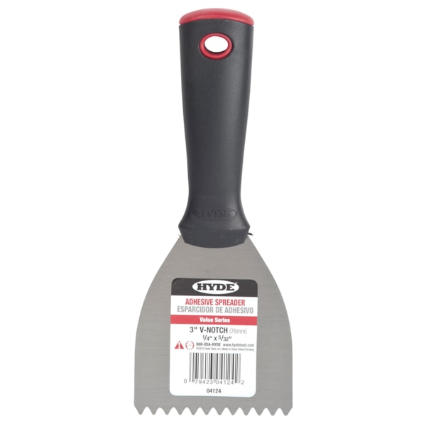 3" Value Series™ Steel 1/4" x 5/32" V-Notch Adhesive Spreader