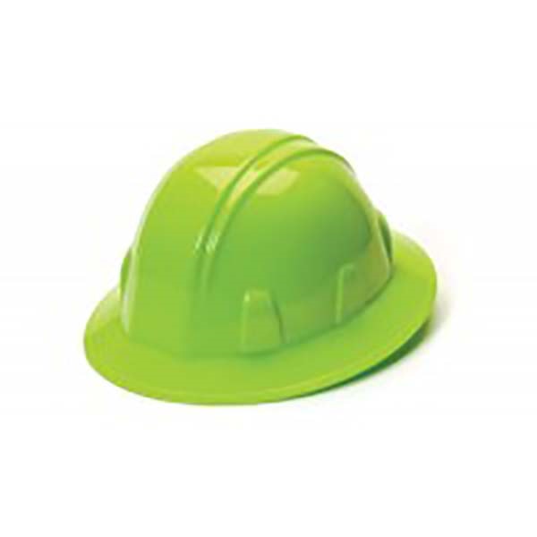 Hi Vis Lime Full Brim Style 4-Point Ratchet Hard Hat