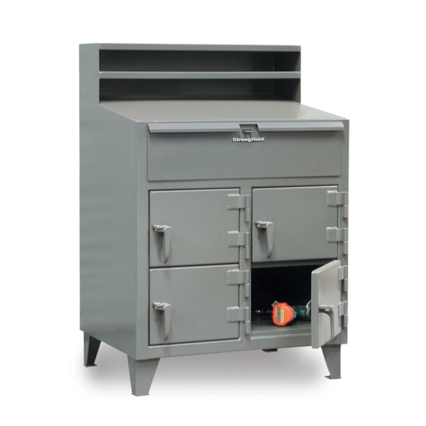 36"W x 28"D x 42"H Industrial 1-Drawer 4-Compartment Shop Desk