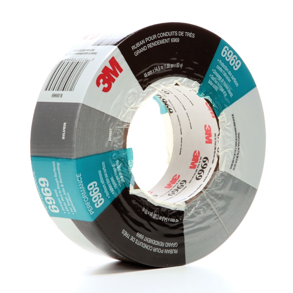 Extra Heavy Duty Duct Tape 6969 Silver, 48 mm x 54.8 m 10.7 mil