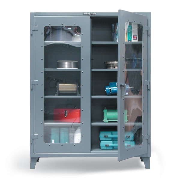 Heavy-Duty All-Welded 4-Shelf Clear View Storage Cabinet, 48"W x 24"D x 72"H
