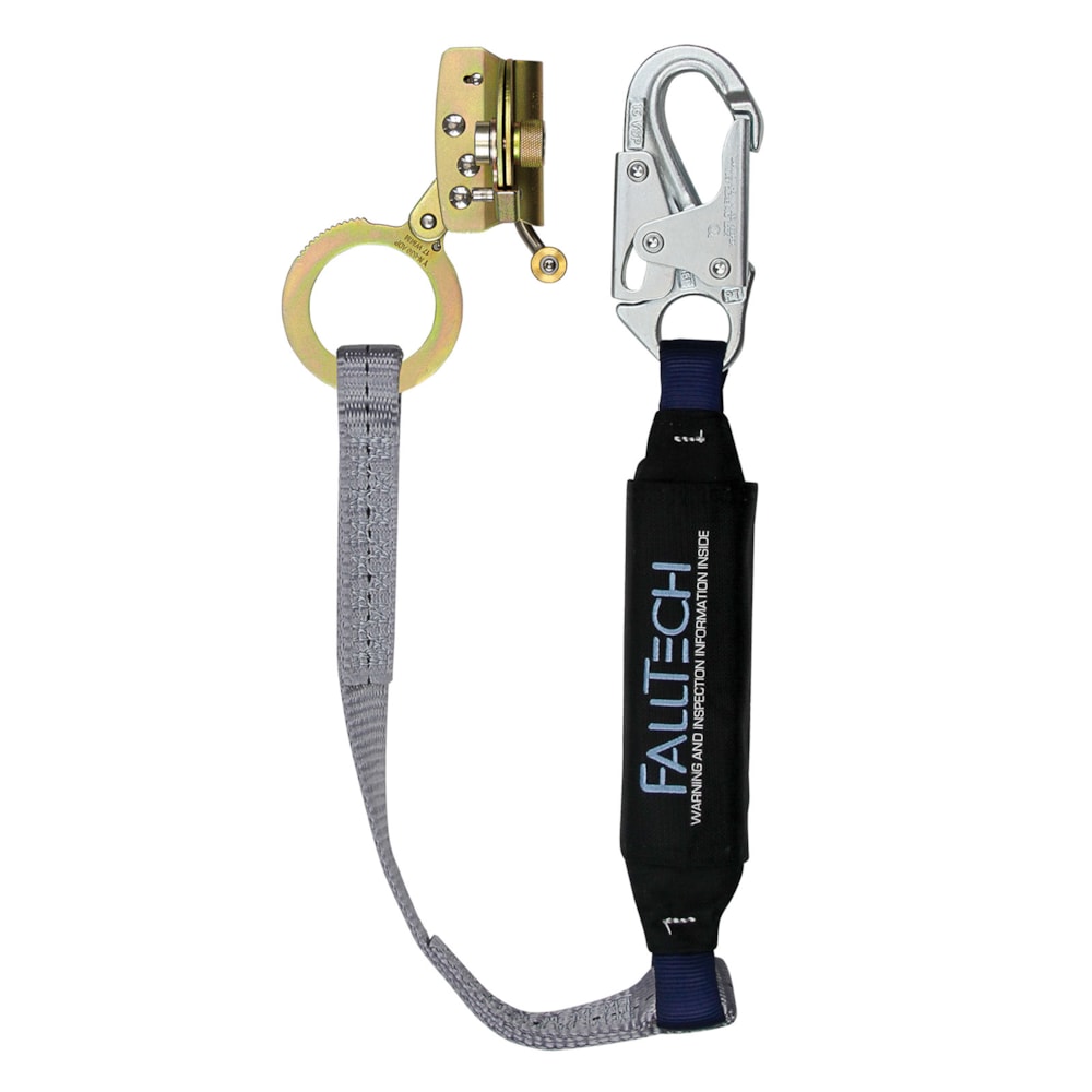 Anit-Panic Rope Grab & 3' Snap Hook Energy Absorbing Fall Protection Lanyard