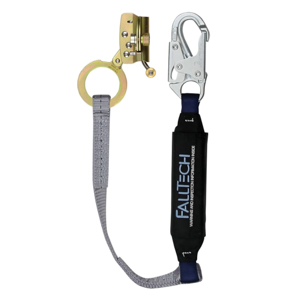 Anit-Panic Rope Grab & 3' Snap Hook Energy Absorbing Fall Protection Lanyard