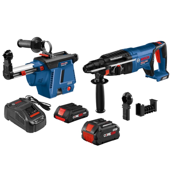 Bulldog™ SDS-Plus® 18V EC Cordless 1" Rotary Hammer & Mobile Dust Extractor Kit