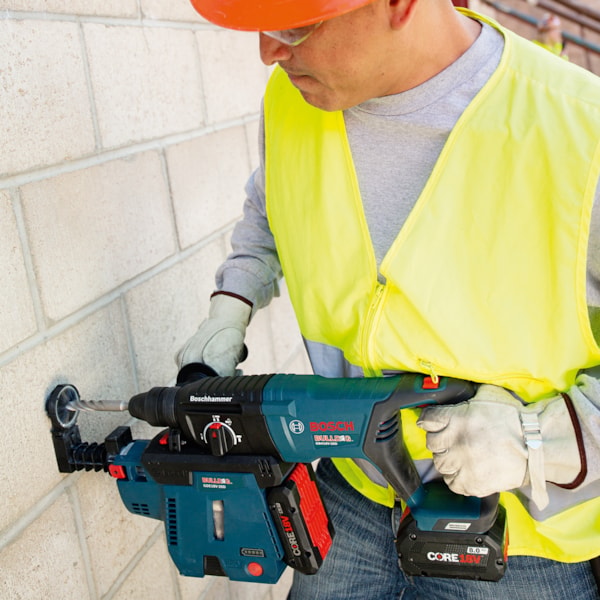 Bulldog™ SDS-Plus® 18V EC Cordless 1" Rotary Hammer & Mobile Dust Extractor Kit