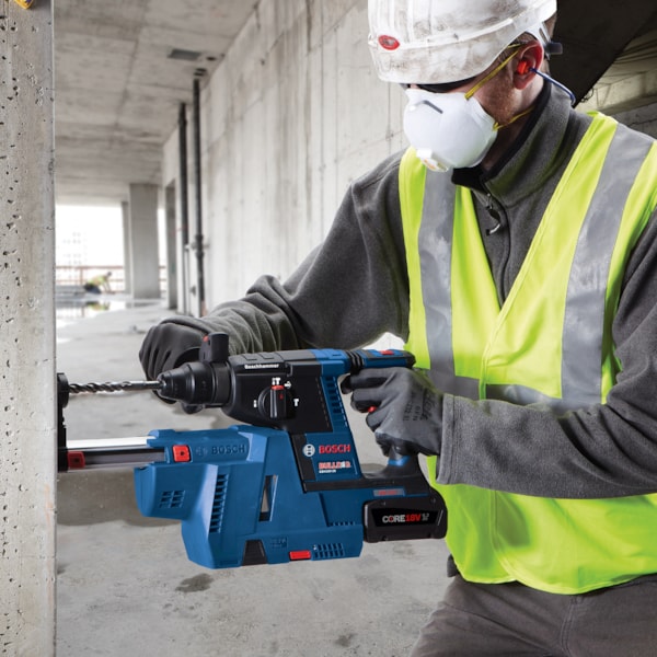 Bulldog™ SDS-Plus® 18V EC Cordless 1" Rotary Hammer & Dust Collection Attachment Kit