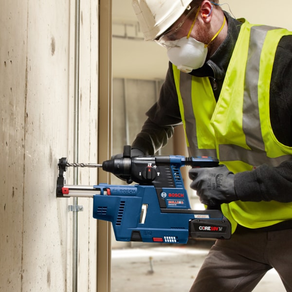 Bulldog™ SDS-Plus® 18V EC Cordless 1" Rotary Hammer & Dust Collection Attachment Kit
