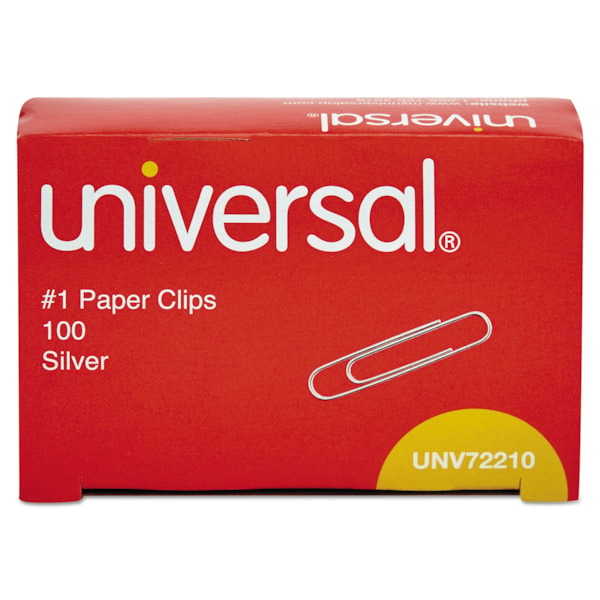 Smooth Wire Paper Clips, Silver, 100 Paper Clips