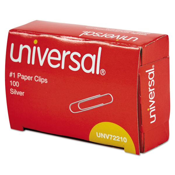 Smooth Wire Paper Clips, Silver, 100 Paper Clips