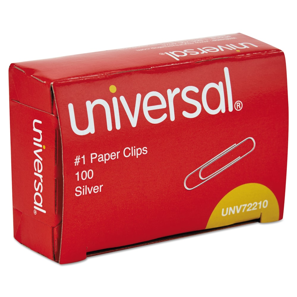 Smooth Wire Paper Clips, Silver, 100 Paper Clips