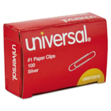 Smooth Wire Paper Clips, Silver, 100 Paper Clips thumbnail 3